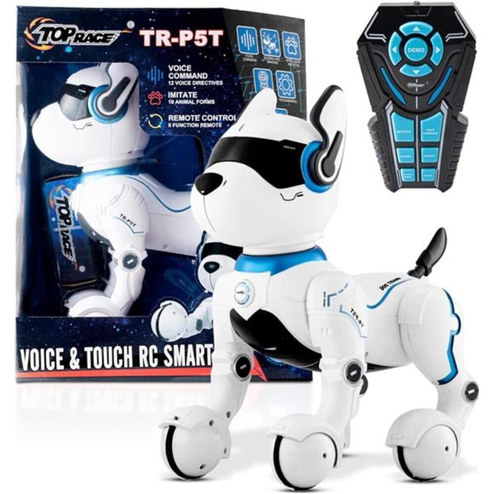 Top Race Rechargeable Robot Dog- Interactive Smart Robo Dog for Kids Ages 5-7